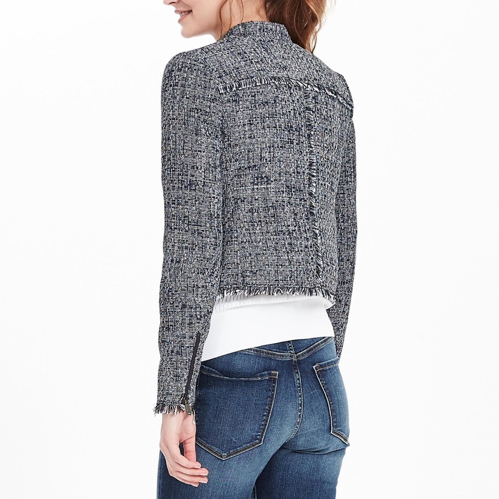 Banana Republic Raw Hem Tweed Moto Jacket - Picture 3 of 3